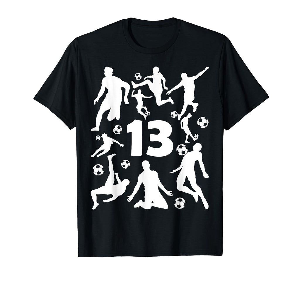 Number 13 Years Soccer 13Th Birthday T-Shirt - Trendy Graphic Unisex