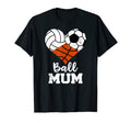 Ball Mum Heart Funny Volleyball Soccer T-Shirt - Unique Graphic Unisex