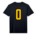 Yellow Black Sports Team Number 0 T-Shirt - Unique Graphic for Adults