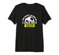 You Dont Scare Me I Coach Soccer Tri T-Shirt - Unique Graphic for Adults