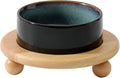 Ceramic Elevated Cat Food and Water Bowl, Kitty Bowl, Raised Cat Dish, Pet Feeder (5.1 in,1 x Starry Sky + Stand)