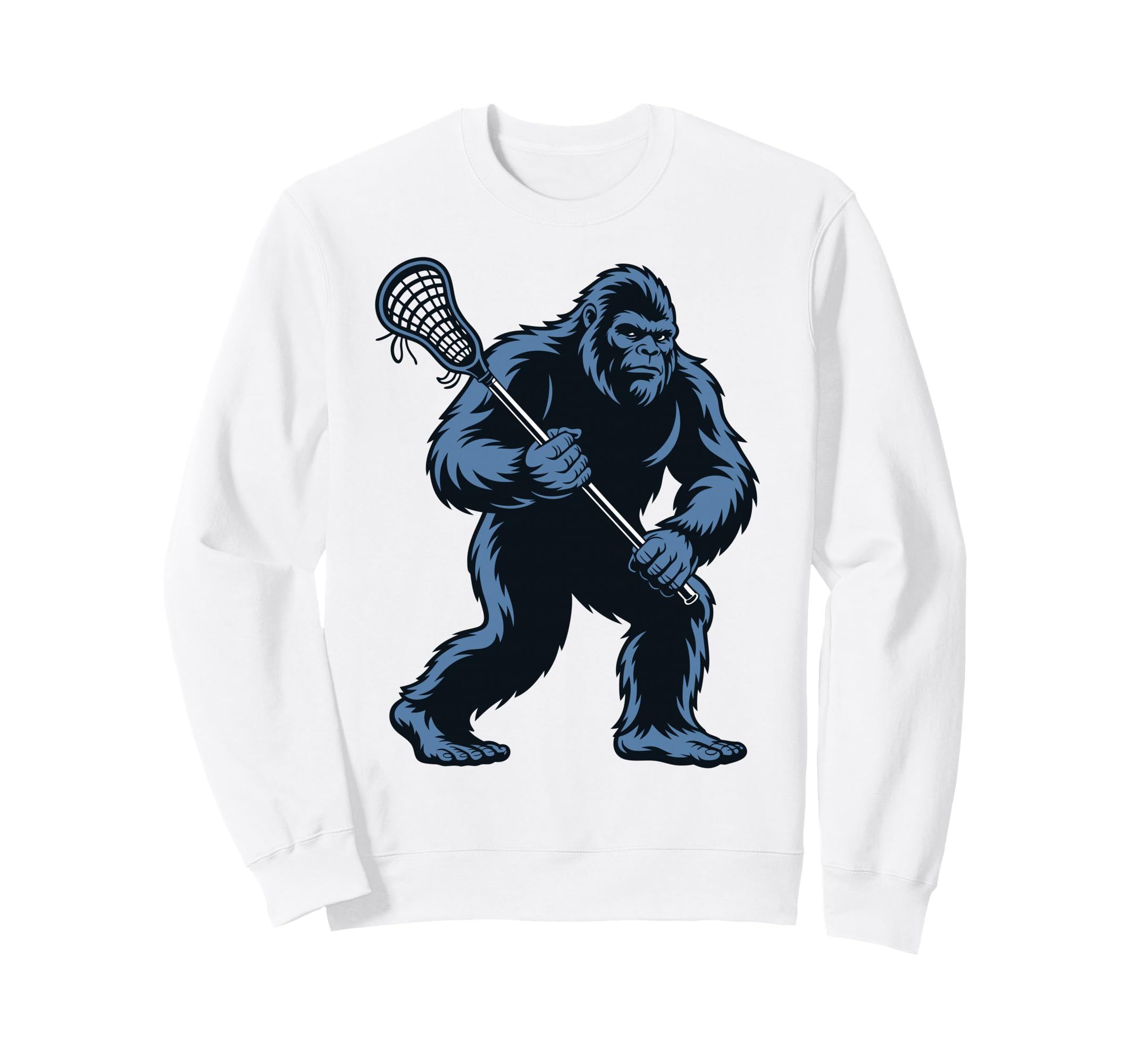Bigfoot Lacrosse Sasquatch Lax Sweatshirt - Custom Art Print for Adults