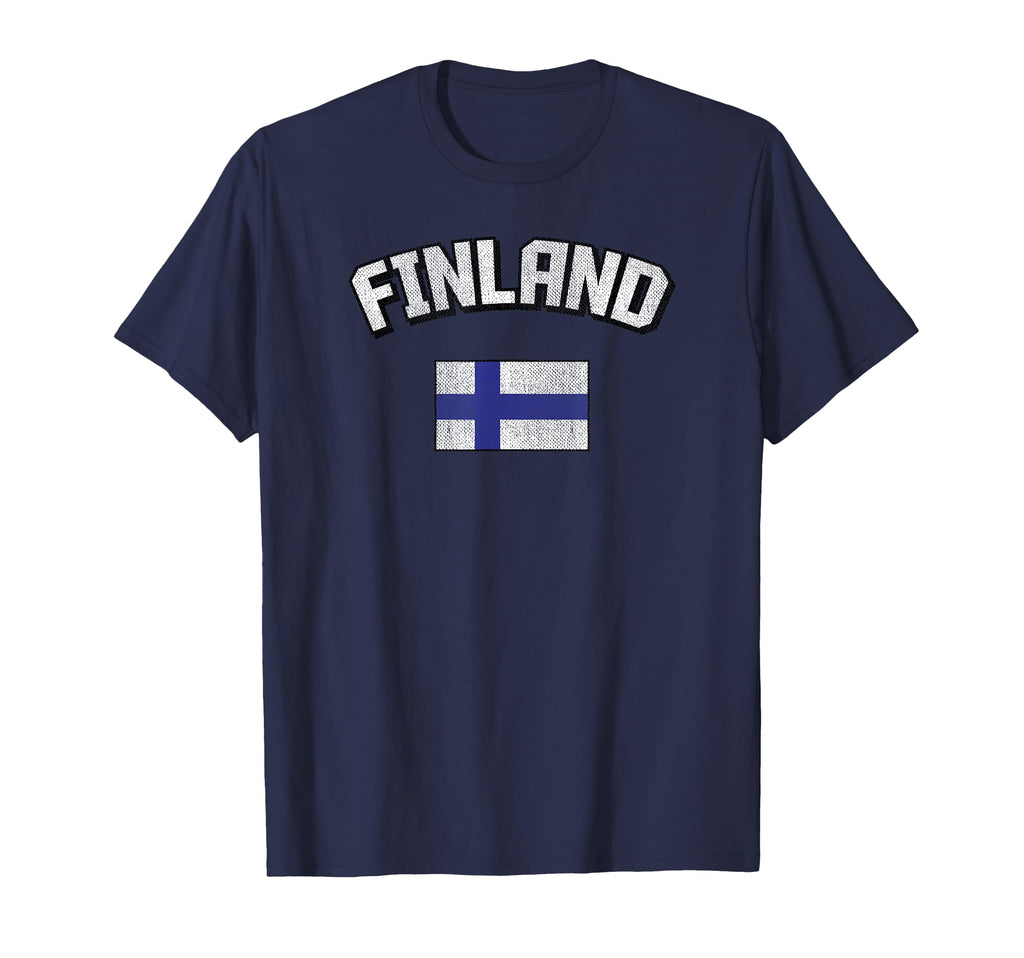 Finland Flag Distressed Finnish T-Shirt - Casual Everyday Wear Men Women