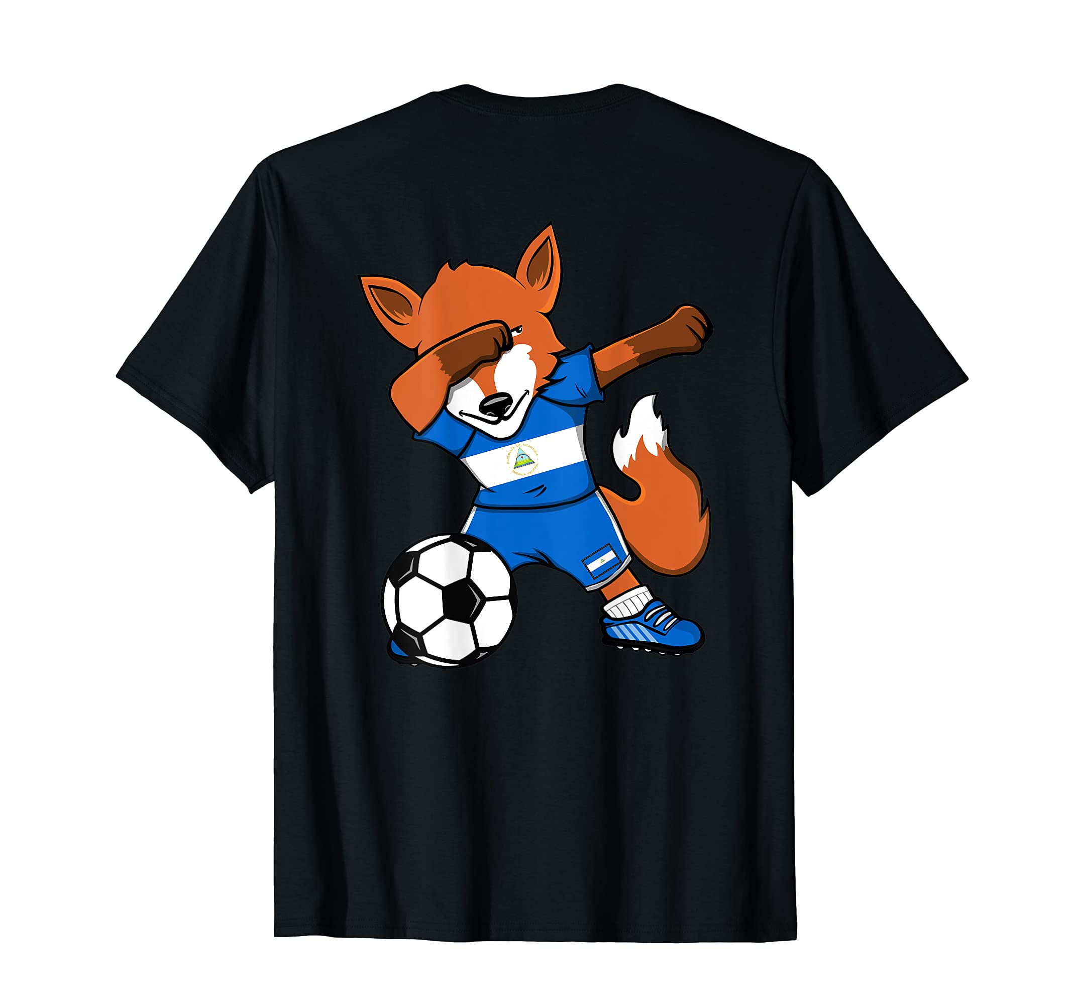 Dabbing Fox Nicaragua Soccer T-Shirt - Casual Everyday Wear for Adults