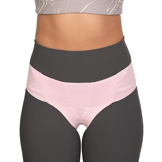 Women's Pelvic Support Belt ― Uterus Girdle for Prolapsed Bladder | Postpartum Recovery | Pain Relief | Low Waist - PINK - XXL