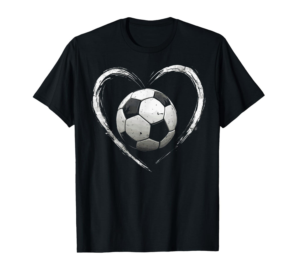Valentines Soccer Heart Valentines Day T-Shirt - Graphic Print Unisex