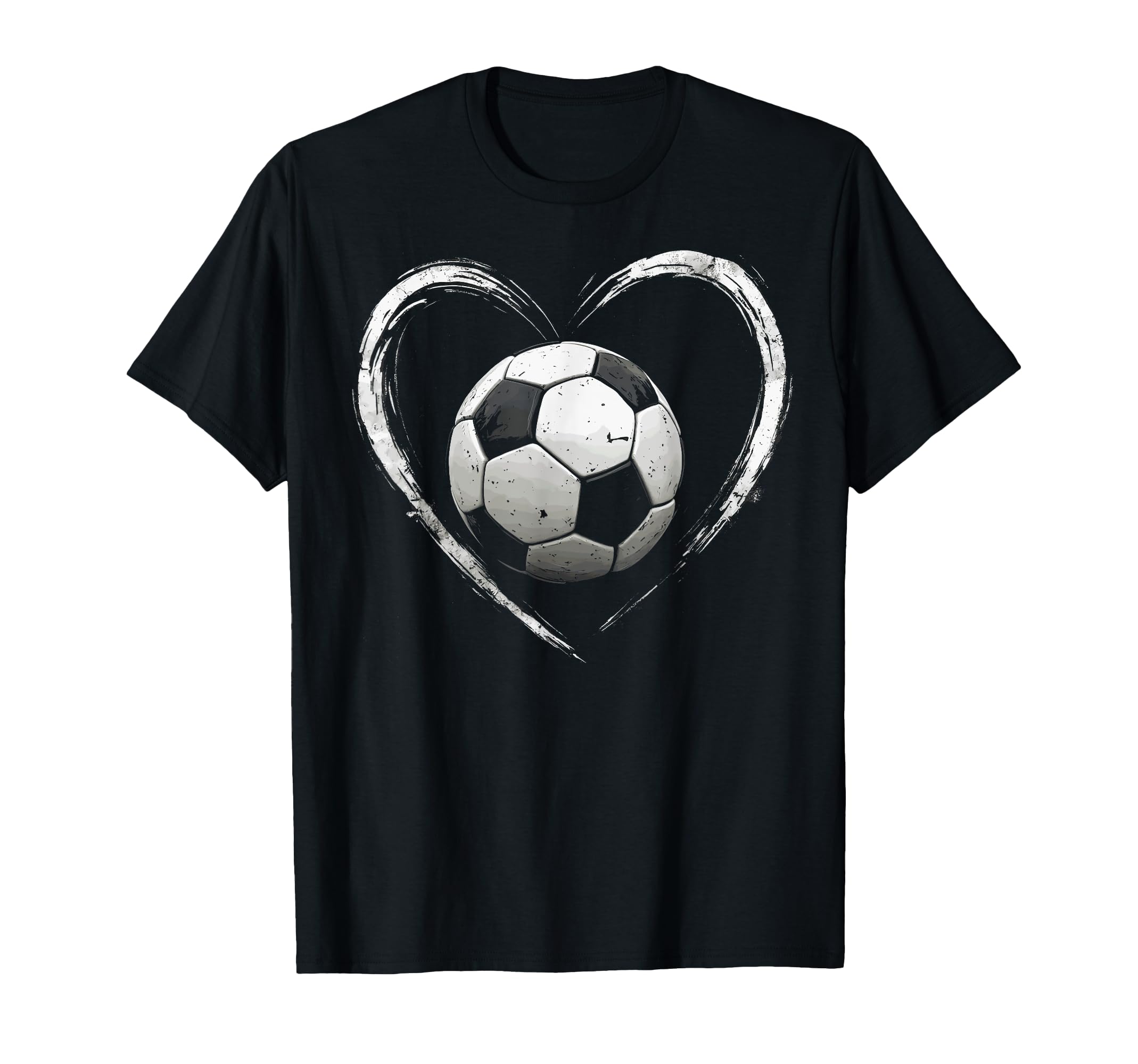 Valentines Soccer Heart Valentines Day T-Shirt - Graphic Print Unisex