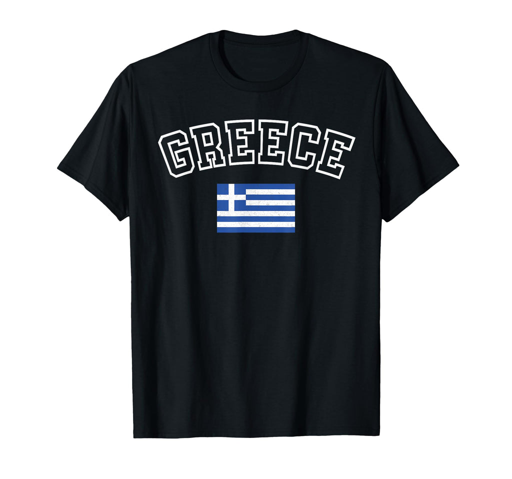 Greece Flag Distressed Heritage T-Shirt - Unique Graphic for Adults