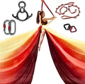 DASKING Aerial Silks Starter Kit - Durable 11Yards of Aerial Yoga Hammock with Hardware, Aerial Swing for Acrobatic Flying Yoga & All Levels (Aerial Rigging Point Up to 14ft)
