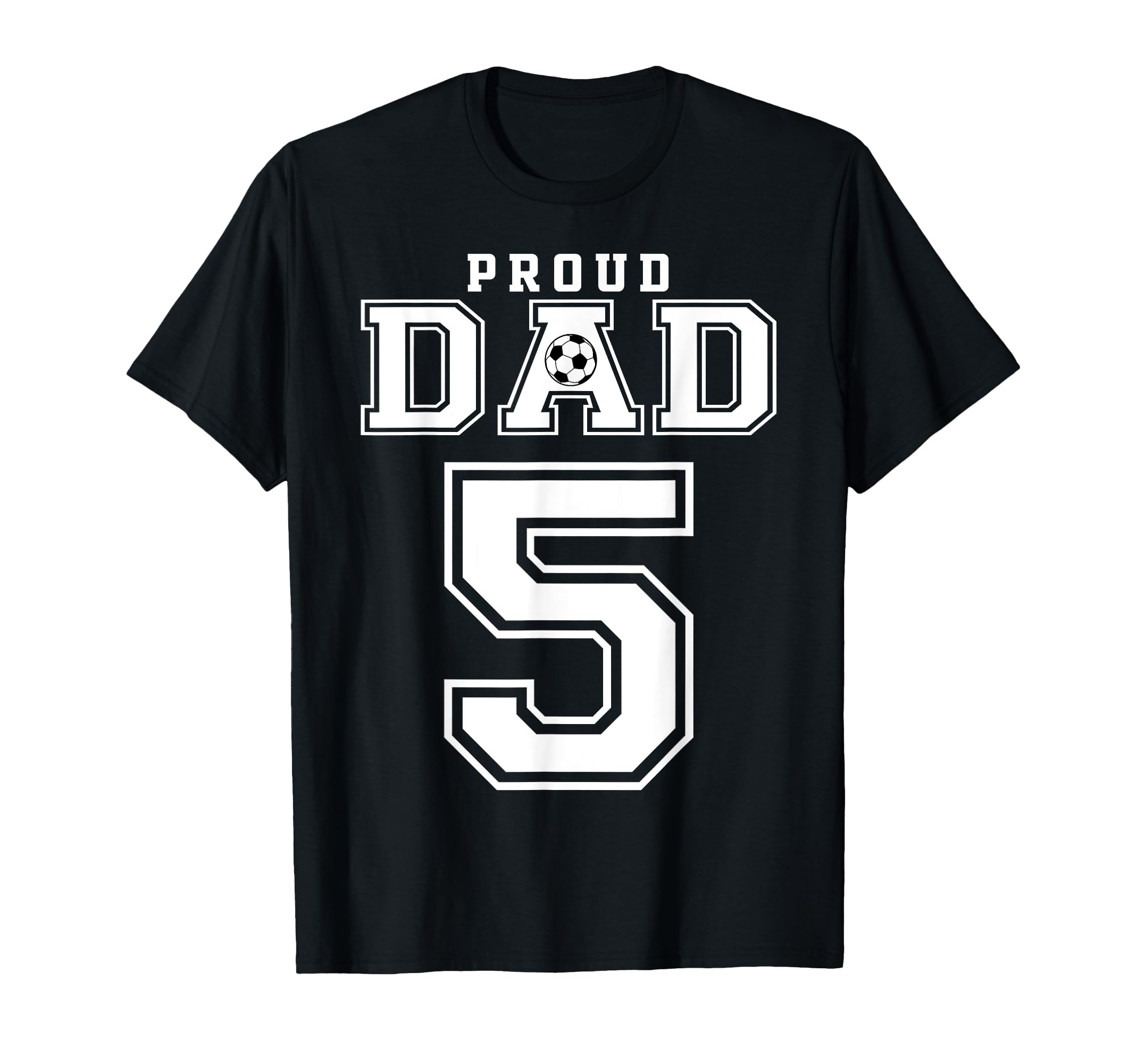 Number 5 Custom Proud Soccer Futbol T-Shirt - Casual Everyday Wear Unisex