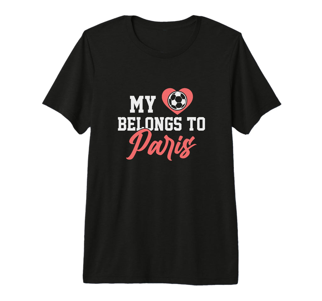 My Heart Belongs To Paris Soccer Ball T-Shirt - Trendy Graphic Men Women