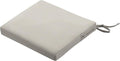 Classic Accessories Ravenna Water-Resistant 17 x 15 x 2 Inch Patio Seat Cushion, Mushroom, Chair Seat Cushion