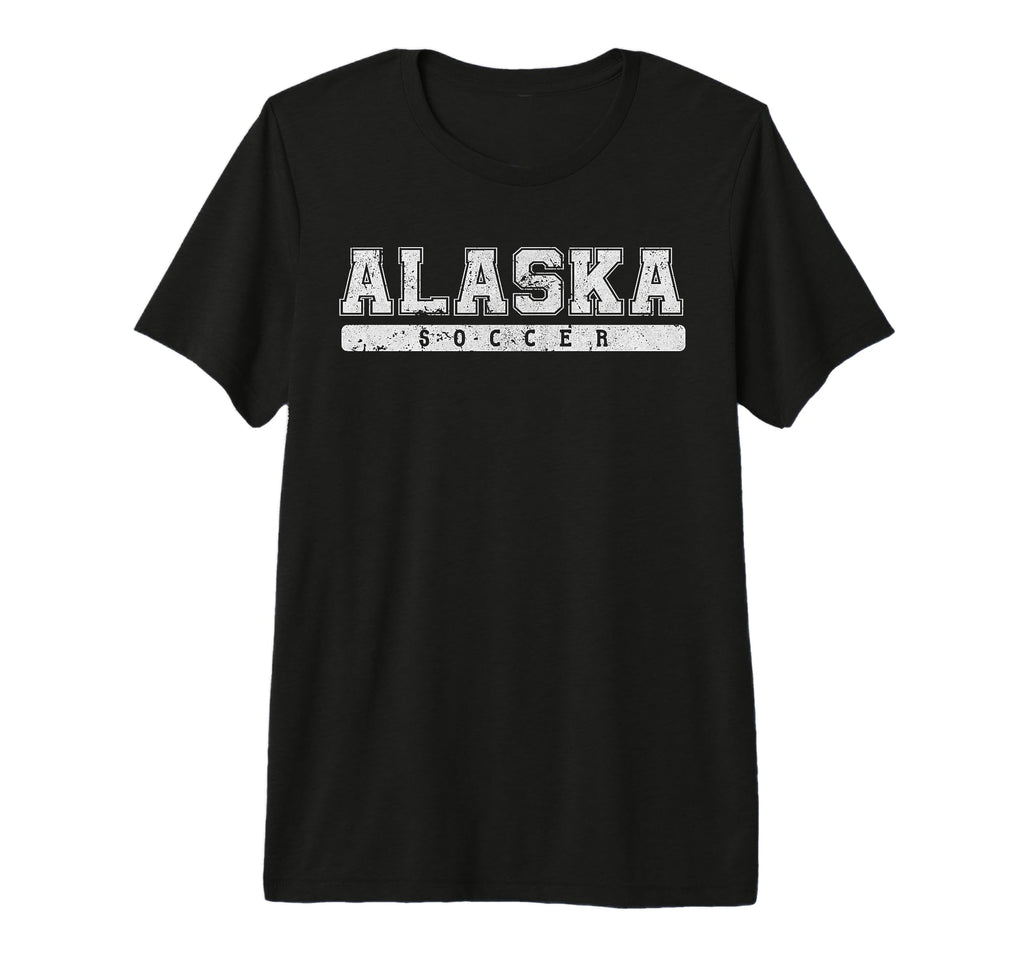Alaska Soccer White Text Tri Blend T-Shirt - Graphic Print for Adults