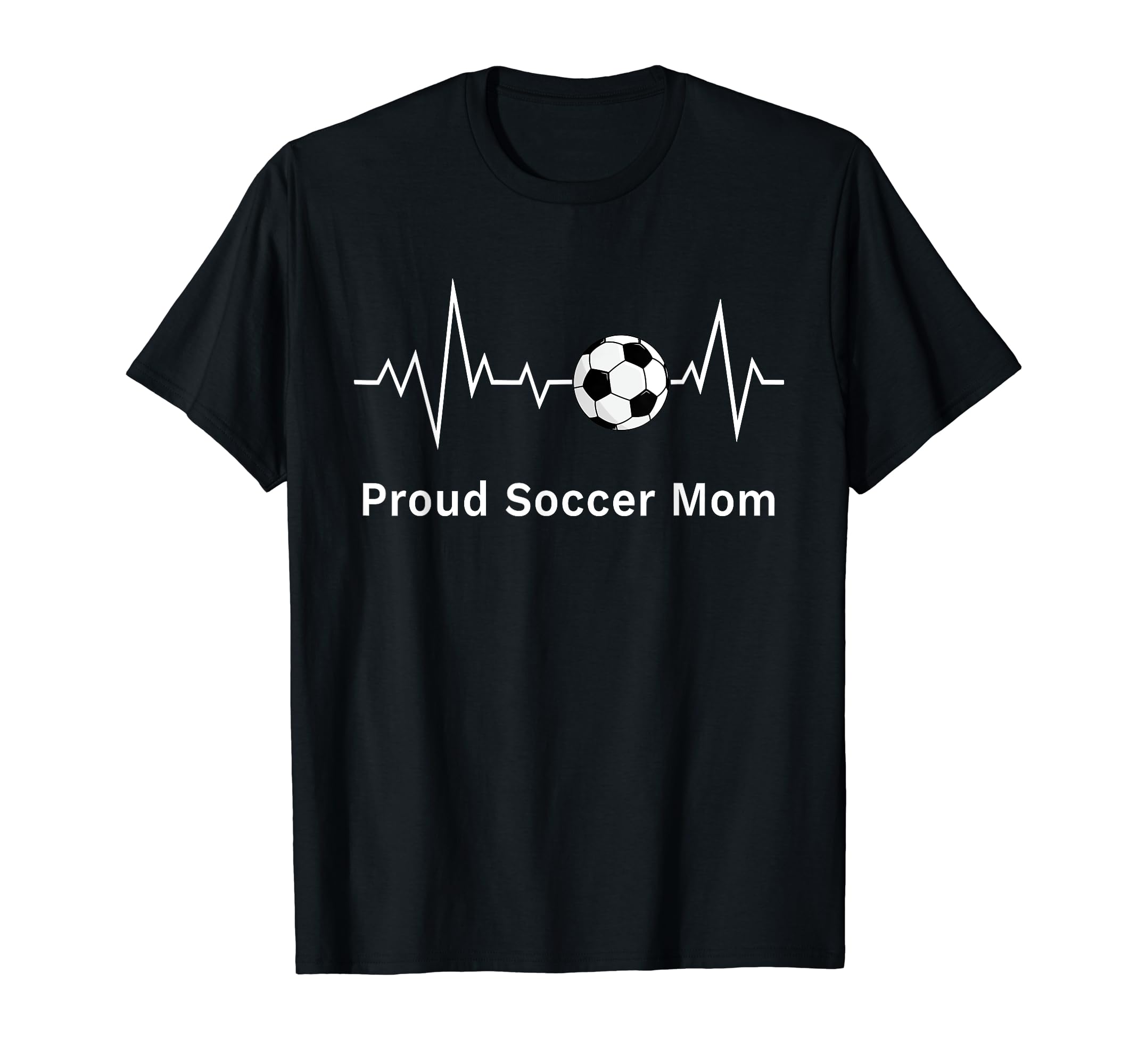 Soccer Mammas Proud Soccer Mom Heartbeat T-Shirt - Minimalist Print Unisex