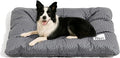 FUNNY FUZZY Washable XL Dog Crate Bed for Extral Large Dogs,Reversible Plush Flat Dog Bed Mat, Pillows,Soft Comfy Kennel Pad,Pet Sleeping Mattress,Pet Cushion,42" × 28", Charcoal Grey