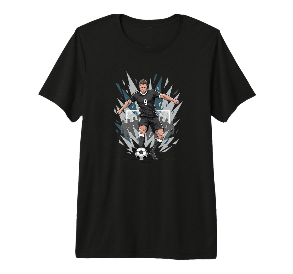 Football Soccer Striker Scoring T-Shirt - Casual Everyday Wear Men Women