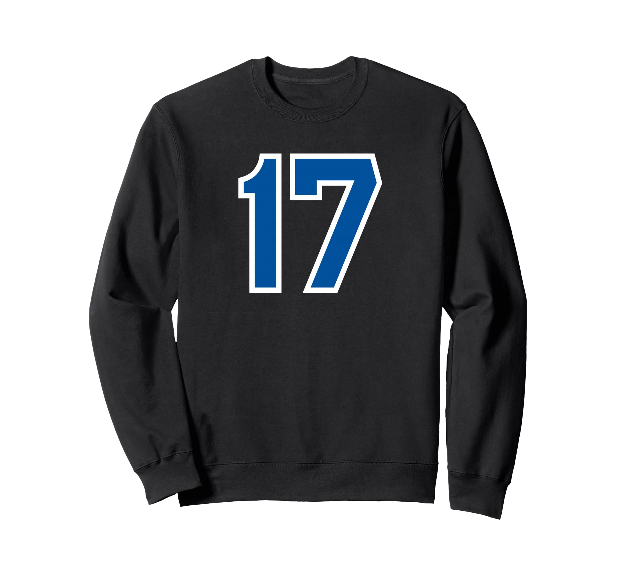 Blue Sports Team Number 17 Sweatshirt - Novelty Apparel Men Women