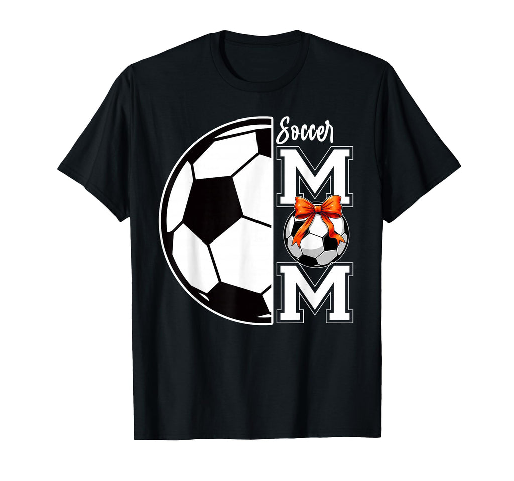 Soccer Mom Bow Mama Mommy Mothers T-Shirt - Fun Novelty Design Men Women