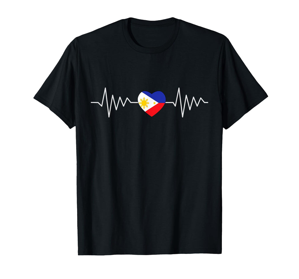 Philippines Flag Love Heartbeat T-Shirt - Minimalist Print for Adults