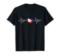 Philippines Flag Love Heartbeat T-Shirt - Minimalist Print for Adults