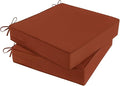 Outdoor Chair Cushions Set of 2 for Patio Furniture 18.5x16x3 Inch Waterproof Patio Chair Cushion 3 Year Color Fastness Rectangle Elastic Foam Garden Couch Pads with Ties and Handle,Spice