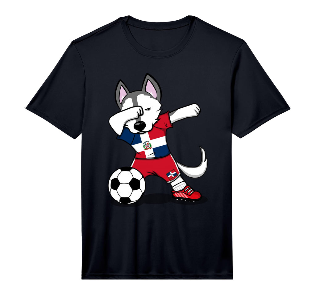 Dabbing Husky Dog Dominican T-Shirt - Casual Everyday Wear Men Women