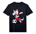Dabbing Husky Dog Dominican T-Shirt - Casual Everyday Wear Men Women