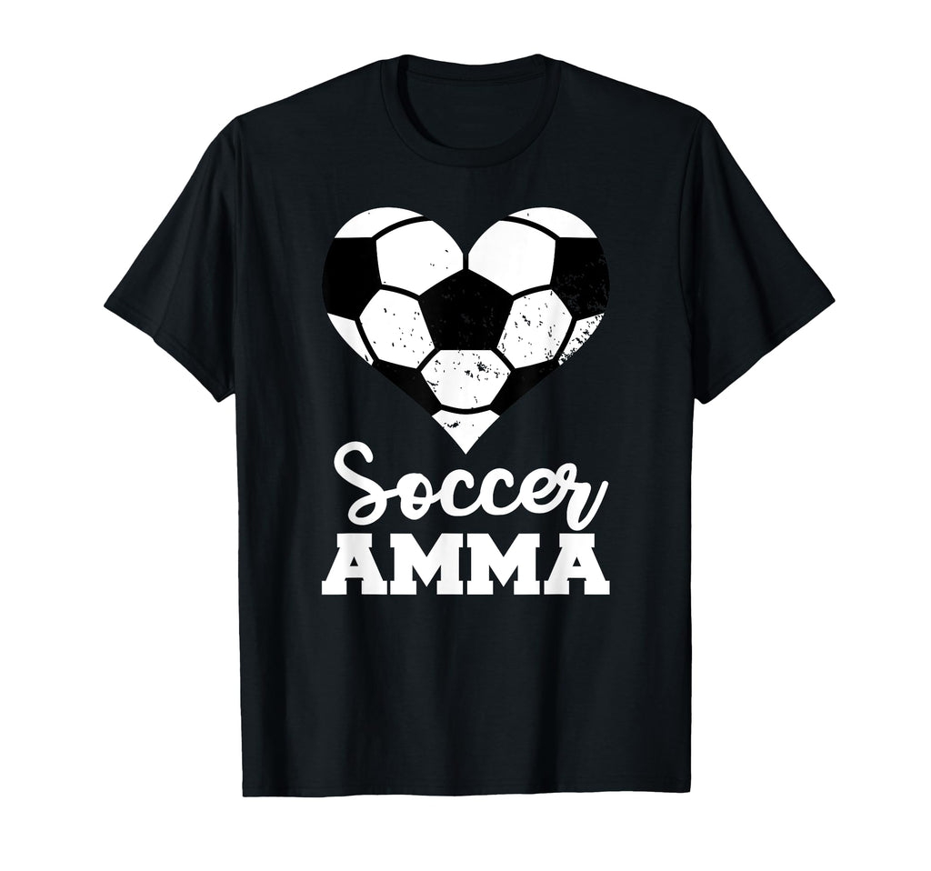 Soccer Amma Funny Soccer Heart Grandma Amma T-Shirt - Unique Graphic Unisex