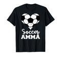 Soccer Amma Funny Soccer Heart Grandma Amma T-Shirt - Unique Graphic Unisex