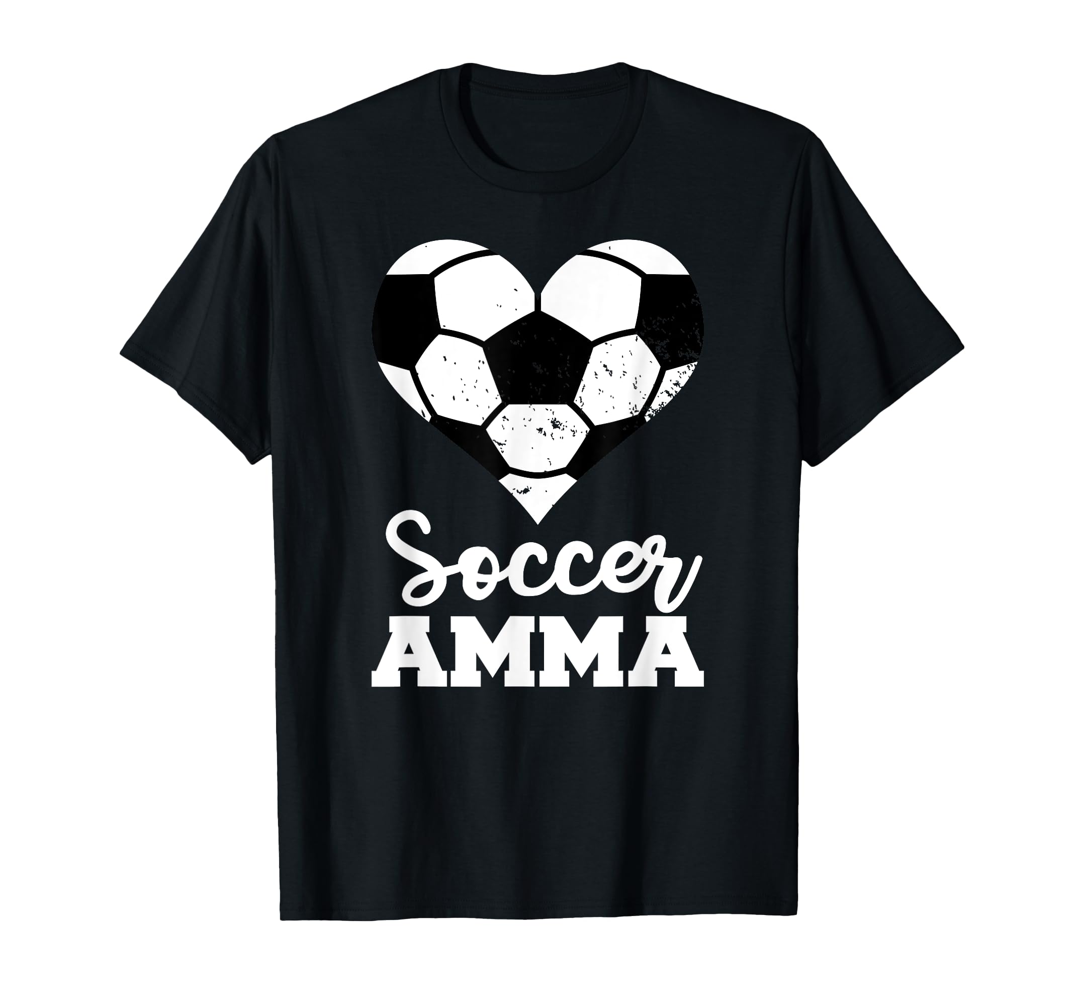 Soccer Amma Funny Soccer Heart Grandma Amma T-Shirt - Unique Graphic Unisex