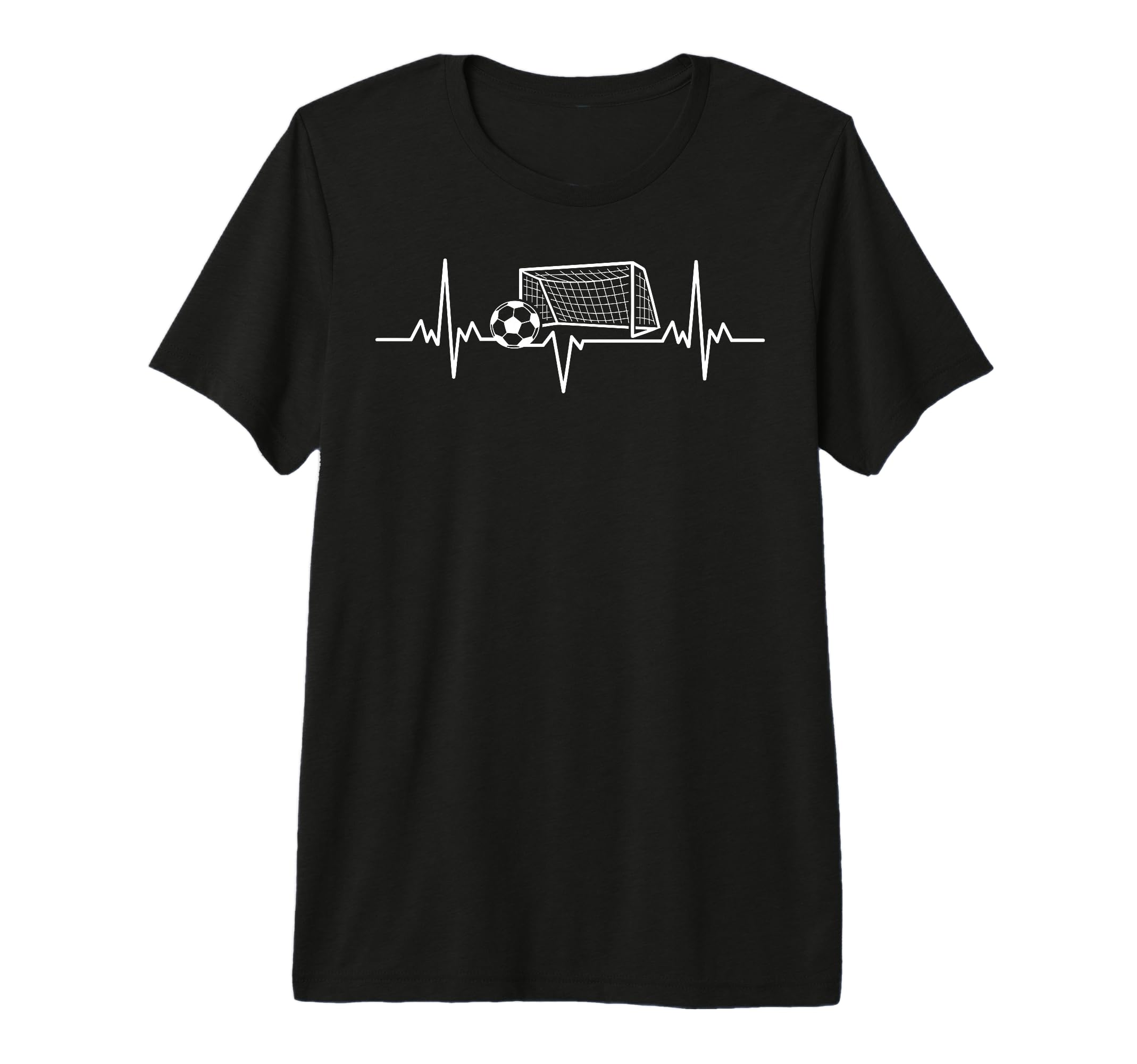 Soccer Heartbeat Football Lovers Ball T-Shirt - Trendy Graphic for Adults