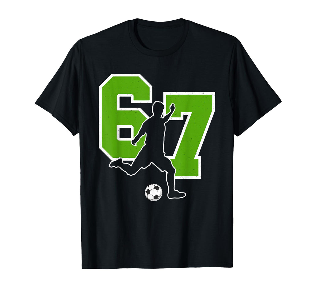 Funny 67 Soccer Player Six Seven T-Shirt - Casual Everyday Wear Unisex