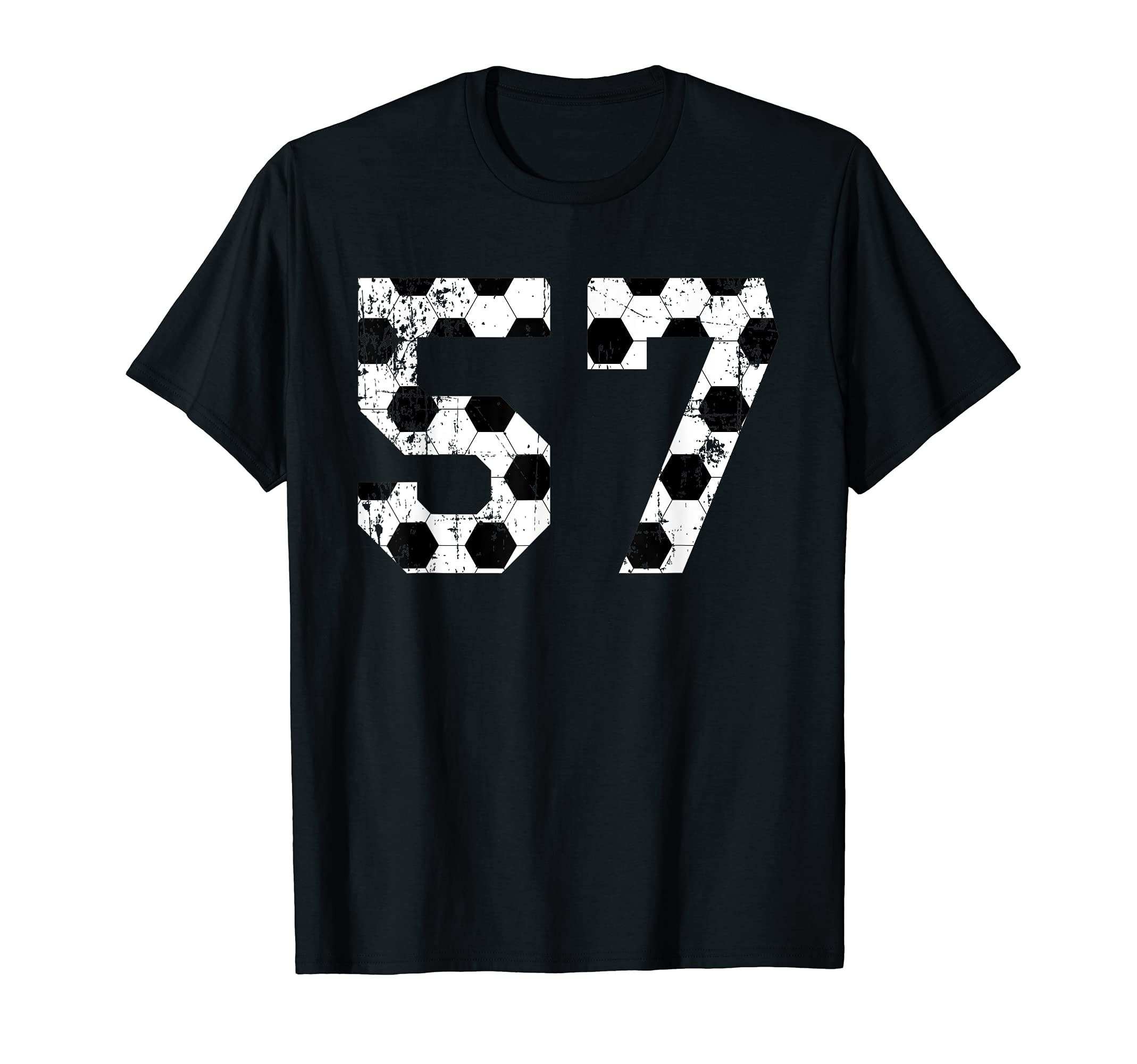 Soccer 57 Jersey Number T-Shirt - Unique Graphic Men Women