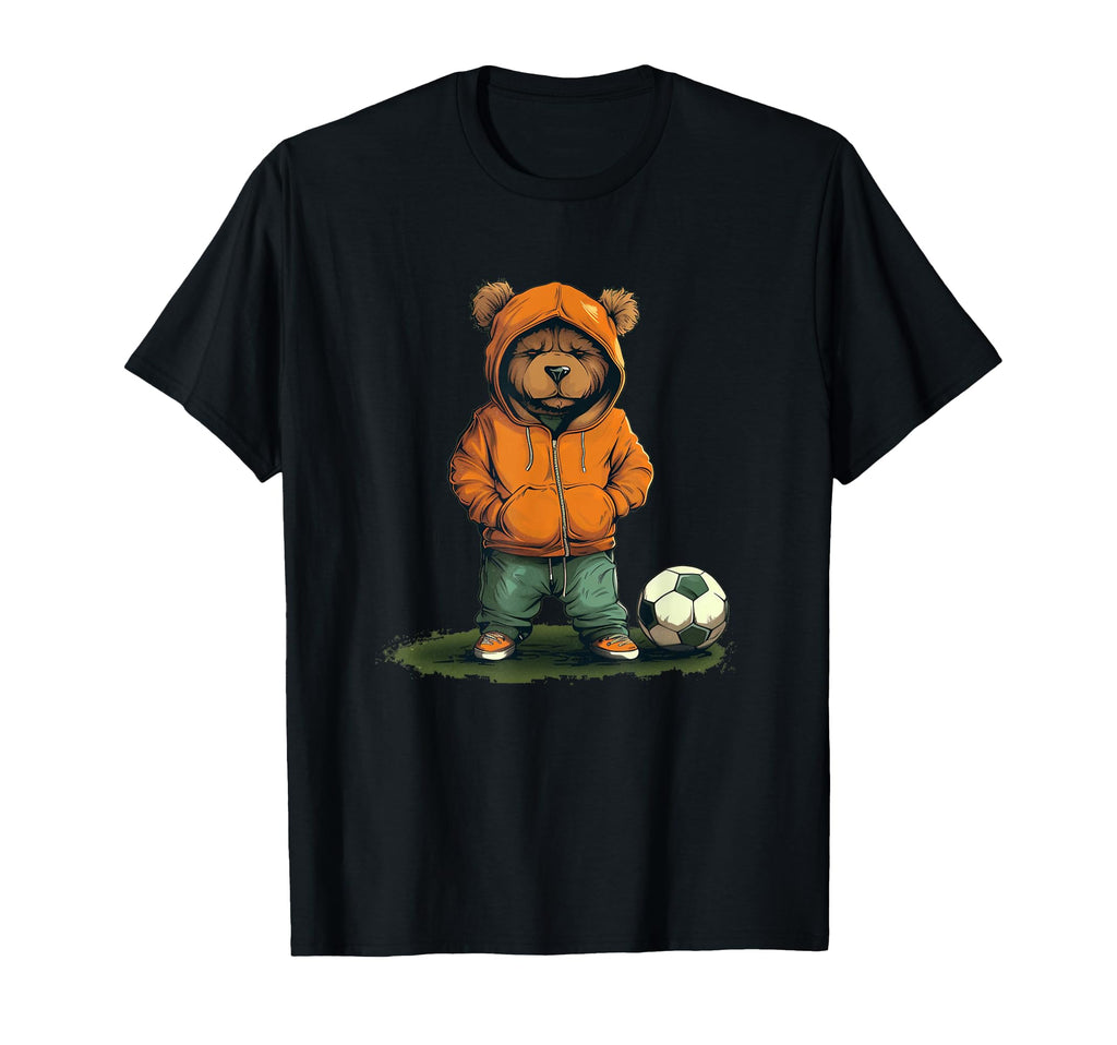 Funny Teddy Bear Loves Soccer And T-Shirt - Novelty Apparel Unisex