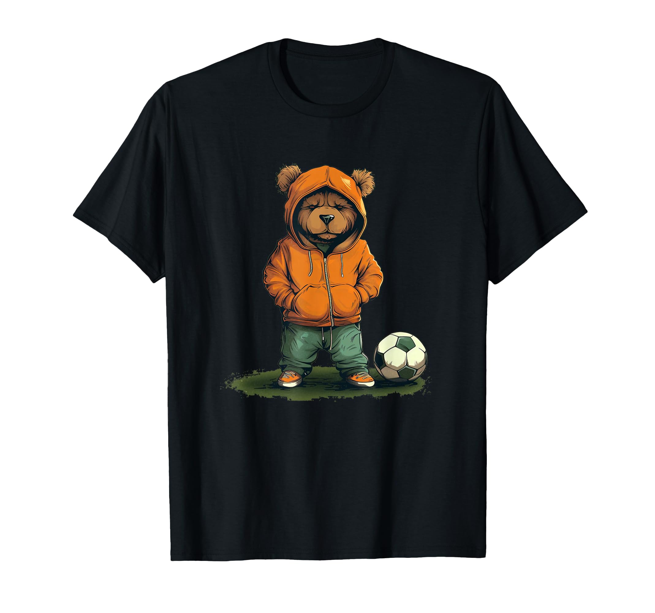 Funny Teddy Bear Loves Soccer And T-Shirt - Novelty Apparel Unisex