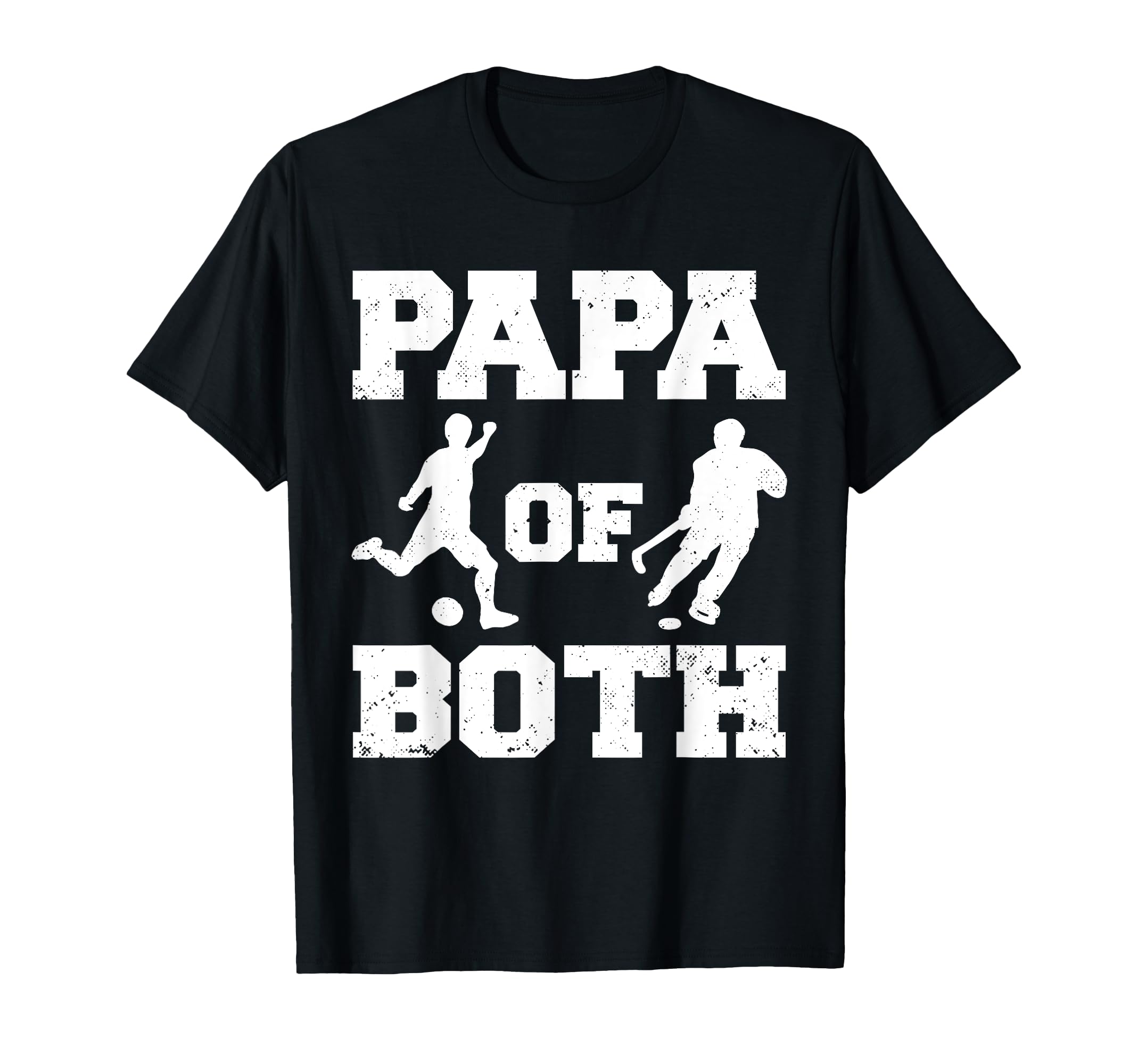 Papa Both Funny Soccer Hockey Papa T-Shirt - Graphic Print for Adults