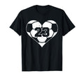 Soccer Number 23 Jersey Funny Soccer Heart T-Shirt - Graphic Print Unisex