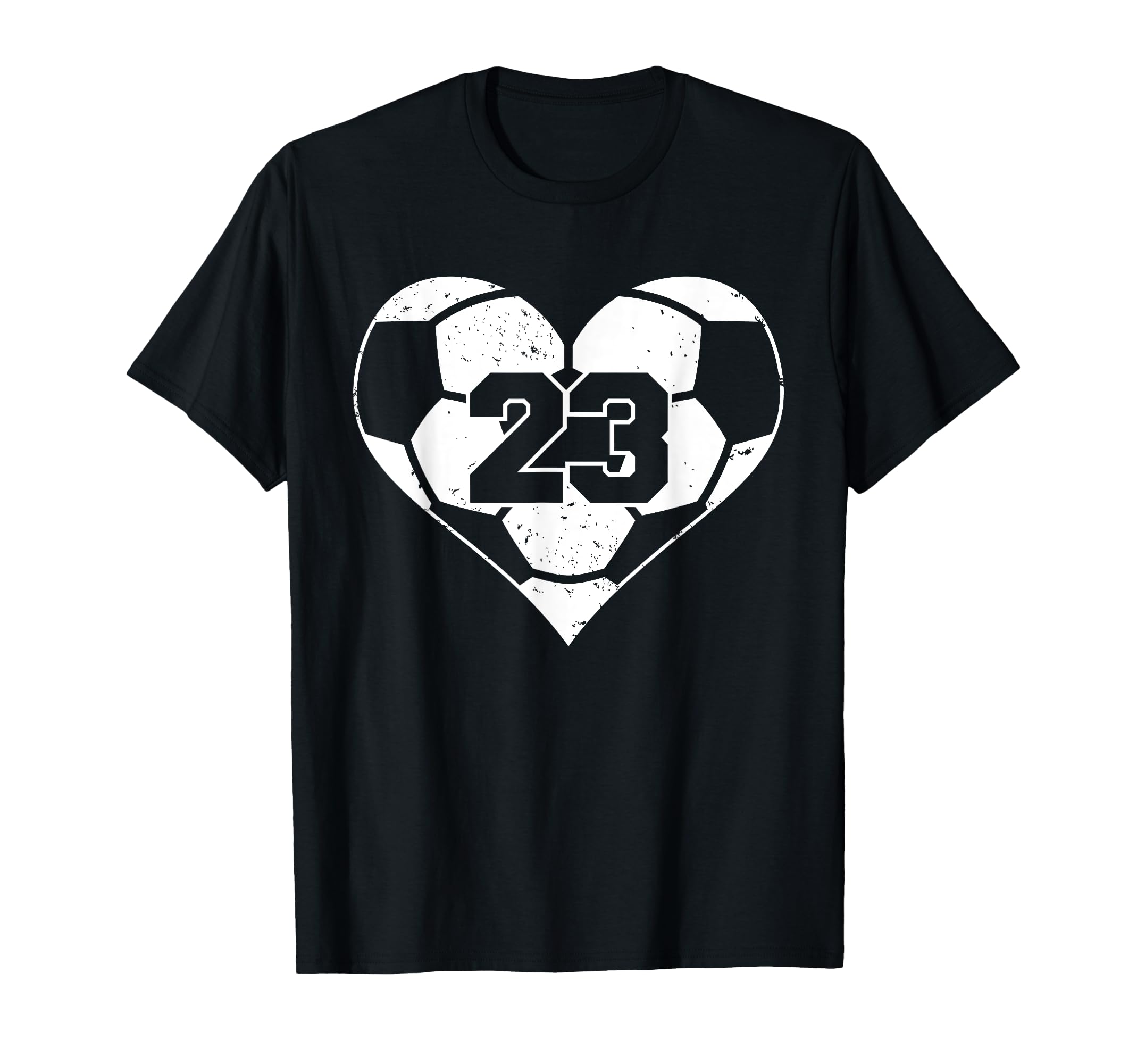 Soccer Number 23 Jersey Funny Soccer Heart T-Shirt - Graphic Print Unisex