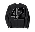 Black Sports Team Number 42 Fan Sweatshirt - Fun Novelty Design for Adults