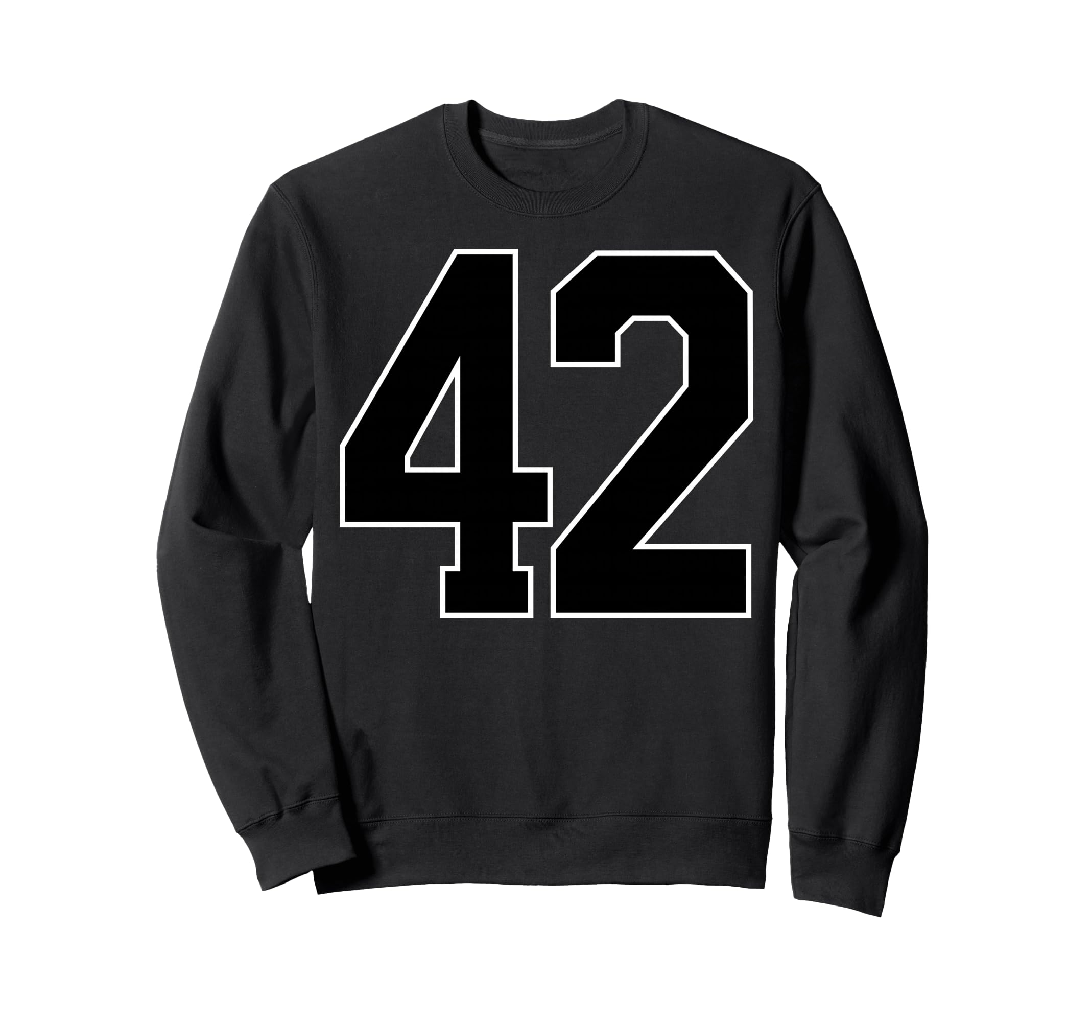 Black Sports Team Number 42 Fan Sweatshirt - Fun Novelty Design for Adults