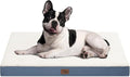 Medium Dog Bed for Medium/Small Dogs, Orthopedic Dog Beds with Removable Washable Waterproof Cover, Egg Crate Foam Pet Bed Mat, Blue White