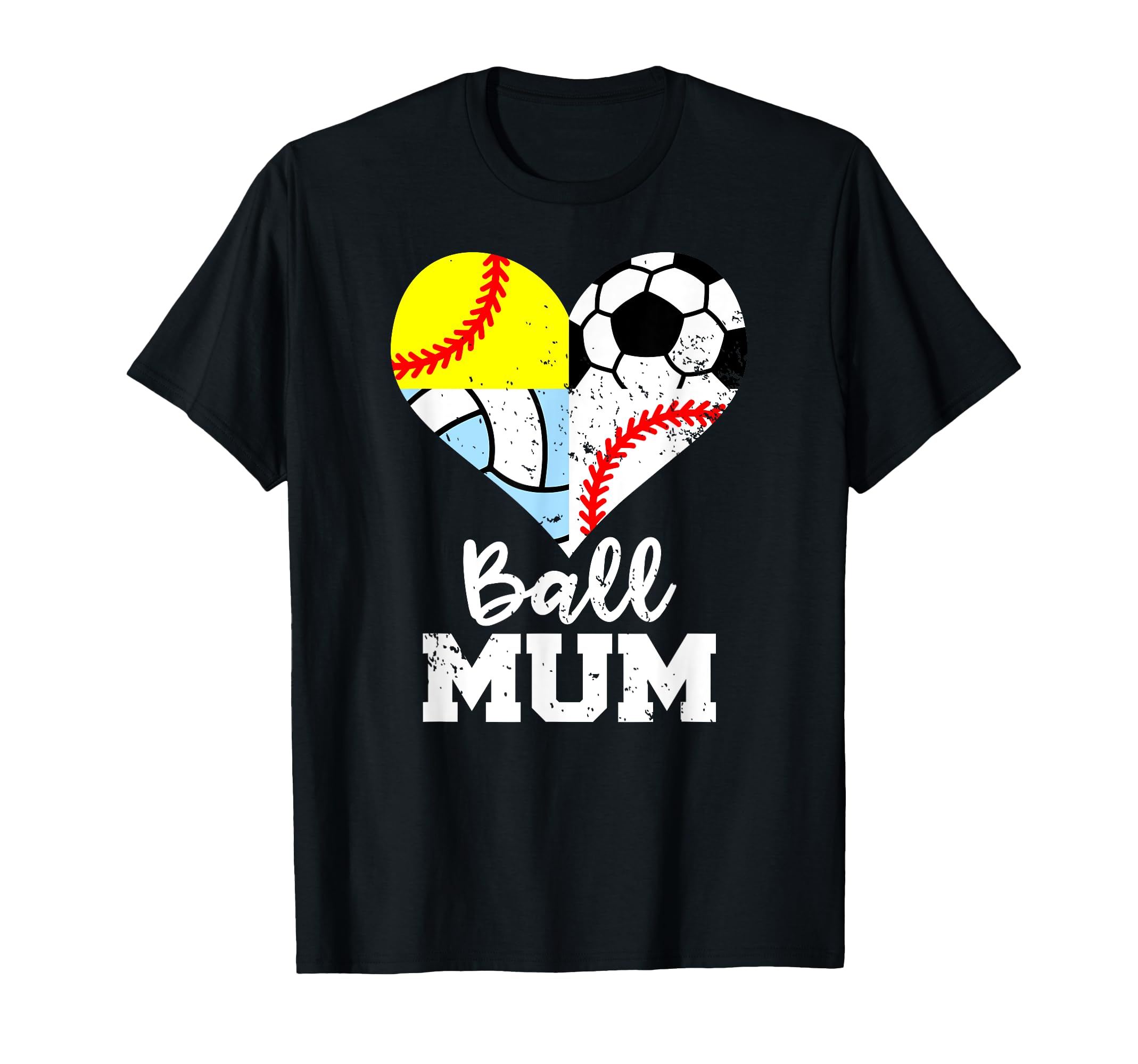 Ball Mum Funny Soccer Baseball T-Shirt - Novelty Apparel for Adults