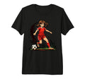 Soccer Player Kicking Ball Sports T-Shirt - Fun Novelty Design Men Women