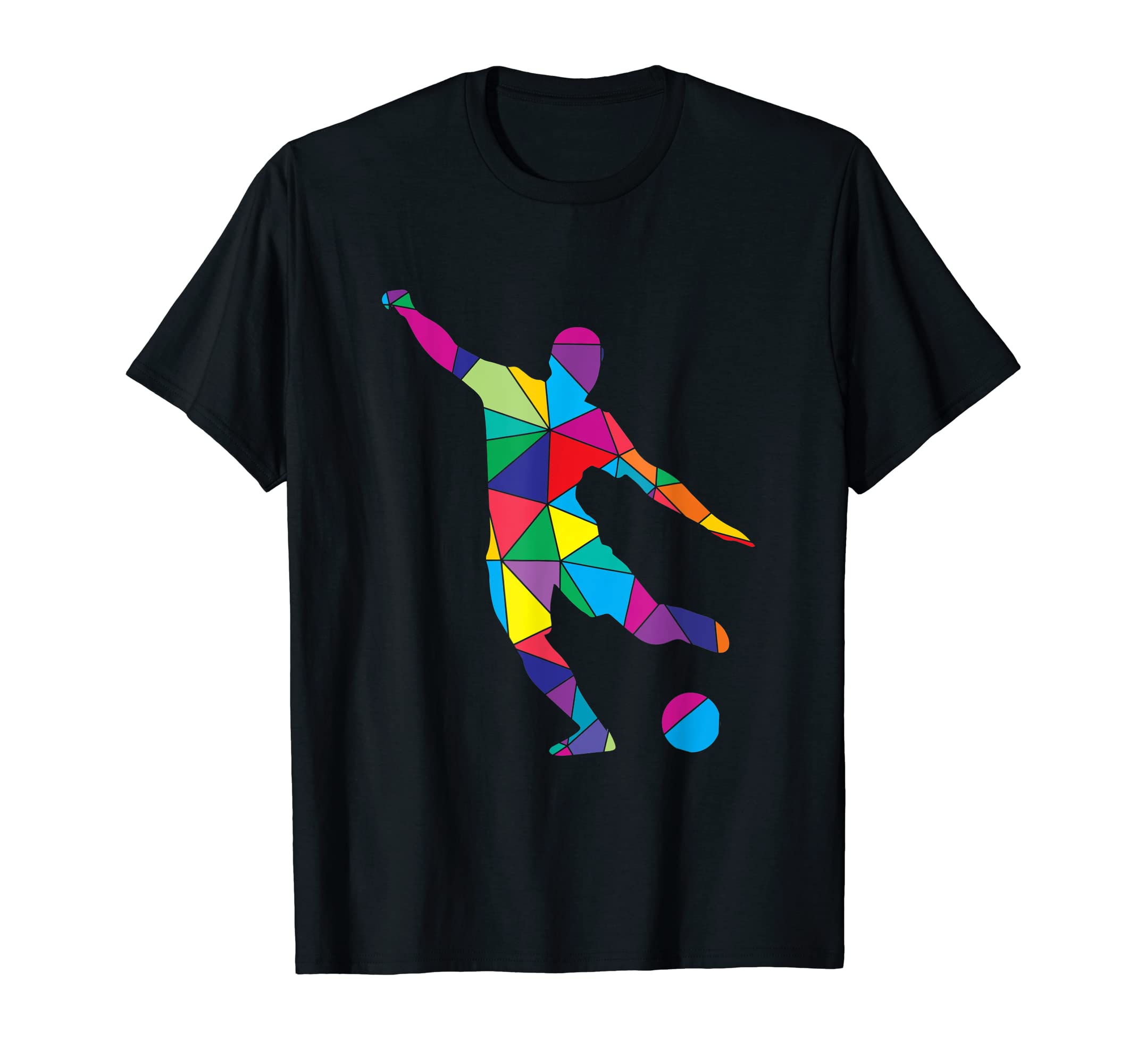 Low Poly Art Goalkeeper Geometric T-Shirt - Casual Everyday Wear Men Women