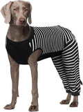 Kuoser Dog Recovery Suit, Anti Licking Dogs Rear Leg Sleeve, Abdominal Dog Surgical Suit with Pants Cover Protect Wounds, Dogs Elbow Protector Soft Pet Surgery Onesie Cone Alternative, Black 2XL