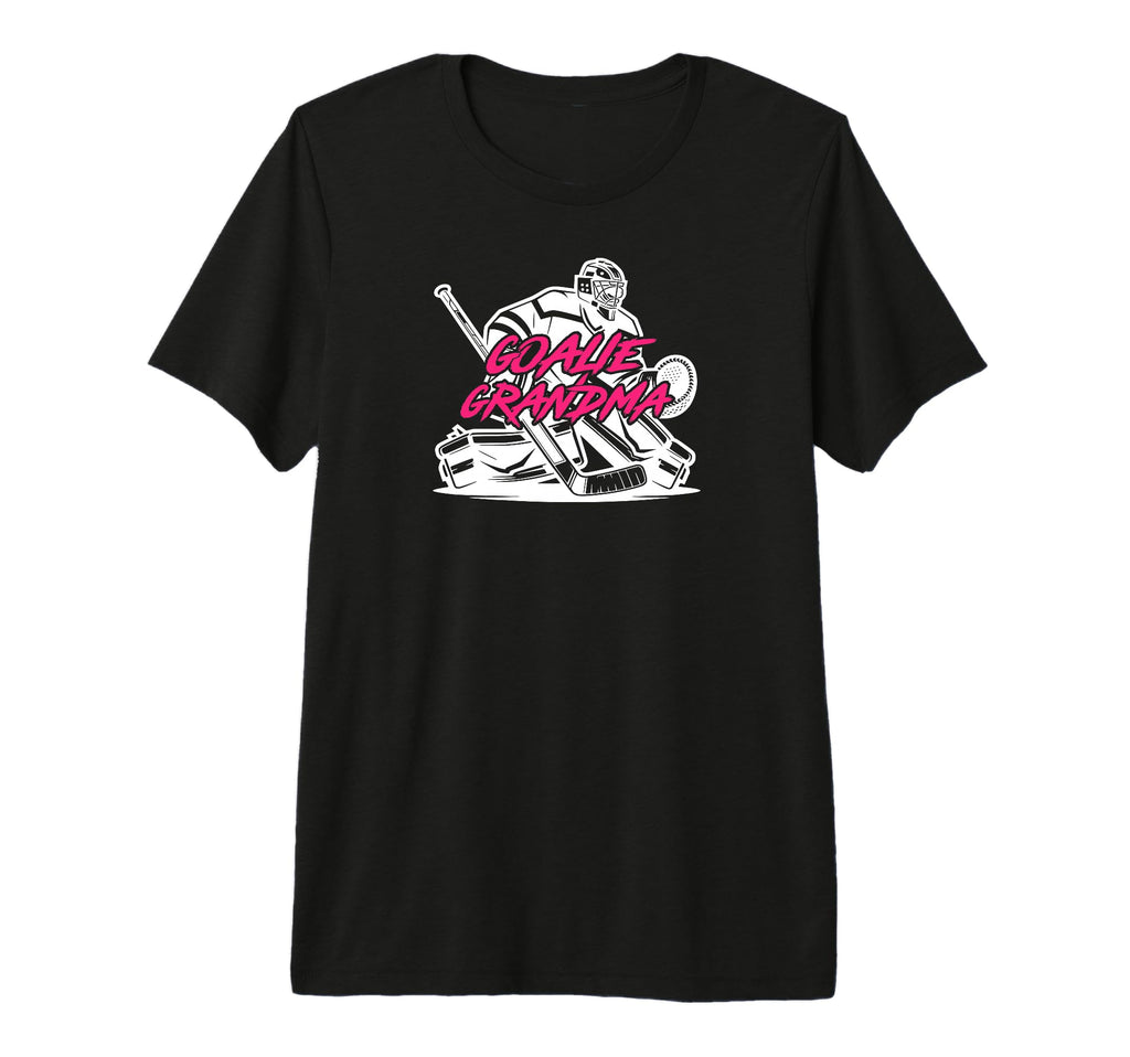 Ice Hockey Goalie Grandma Hockey T-Shirt - Casual Everyday Wear for Adults