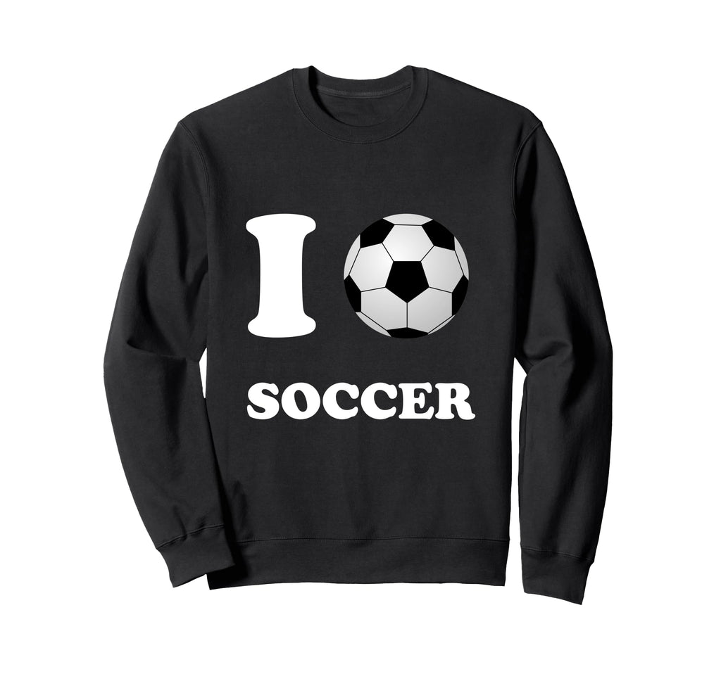 I Love Heart Soccer Ball Futbol Sweatshirt - Custom Art Print Unisex