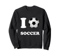 I Love Heart Soccer Ball Futbol Sweatshirt - Custom Art Print Unisex