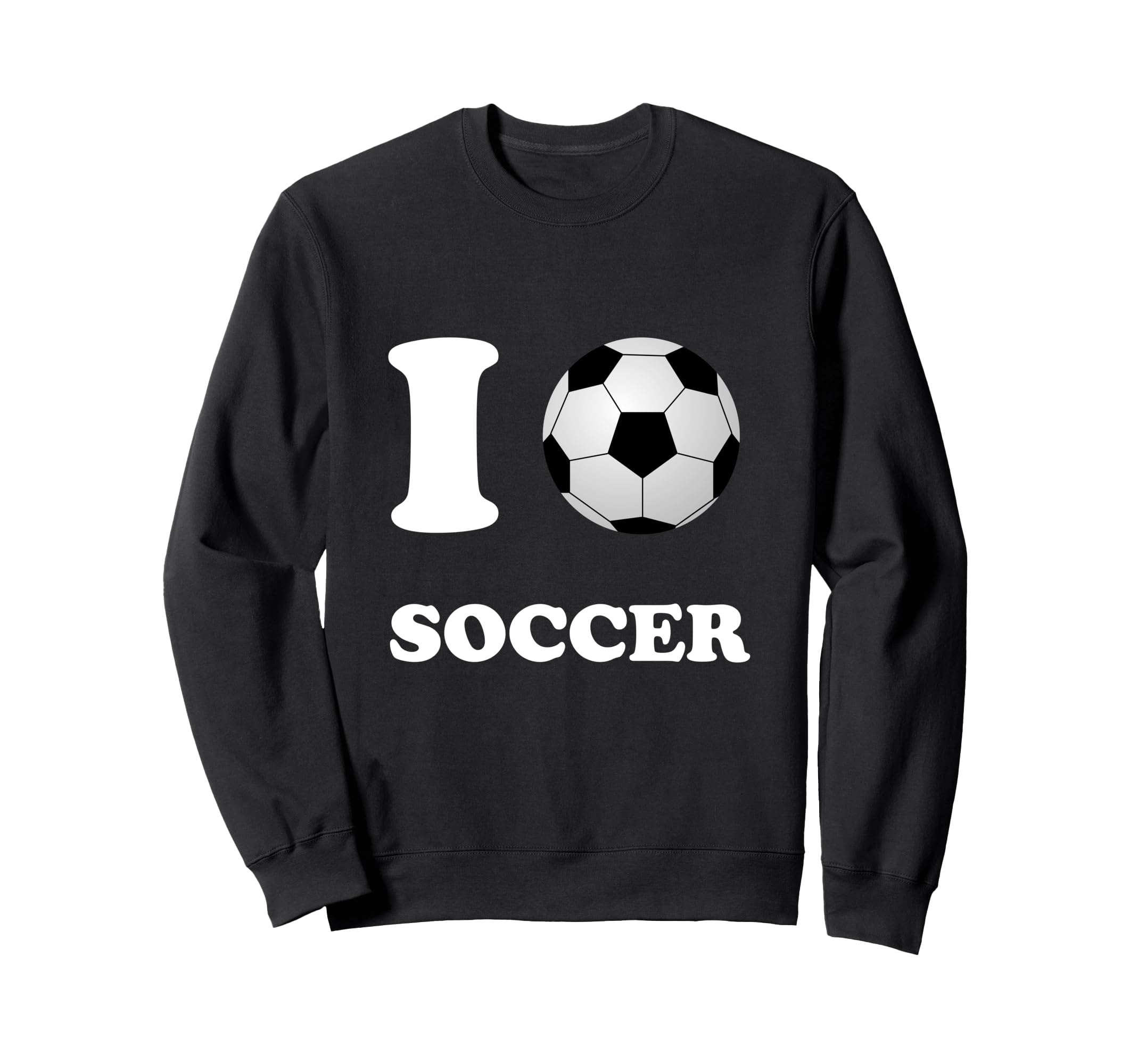 I Love Heart Soccer Ball Futbol Sweatshirt - Custom Art Print Unisex