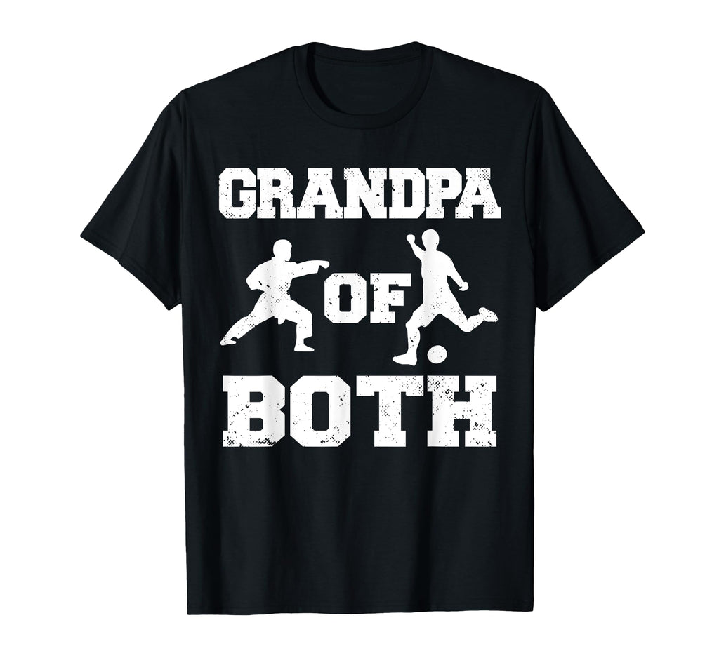 Grandpa Both Funny Soccer And Karate T-Shirt - Casual Everyday Wear Unisex